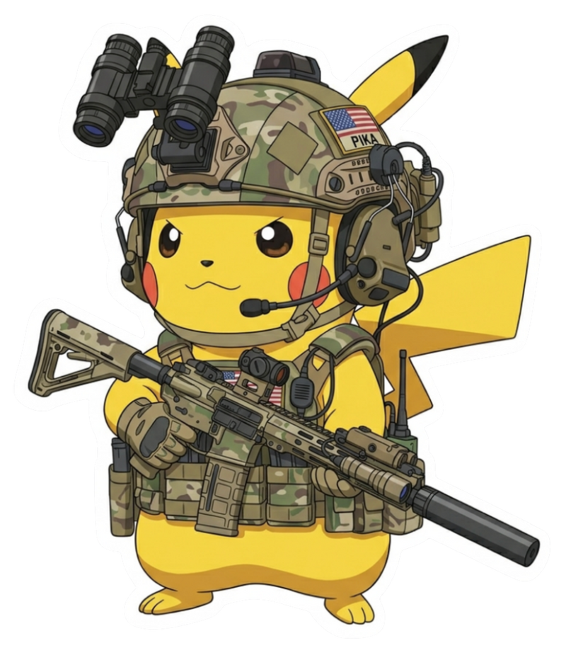 Tactical Pikachu Sticker